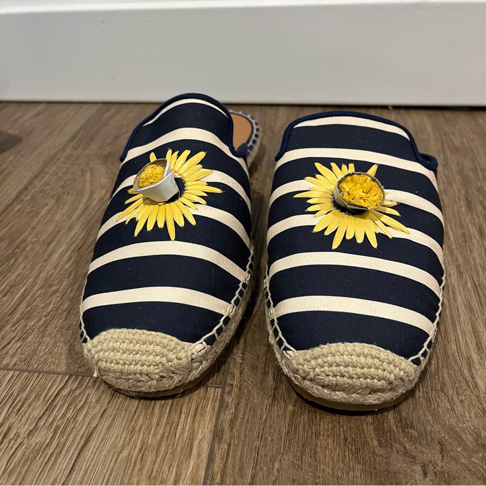 Kate Spade ♠️ Solero navy & cream stripe flower espadrille - NWOT size 7.5 - Picture 9 of 16